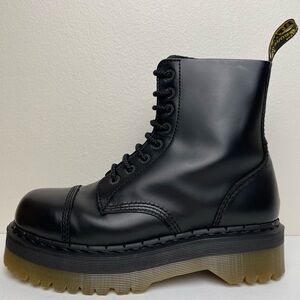 Dr. Martens Doc Crazy Bomb Black Leather Quad Retro Platform Boots UK 8